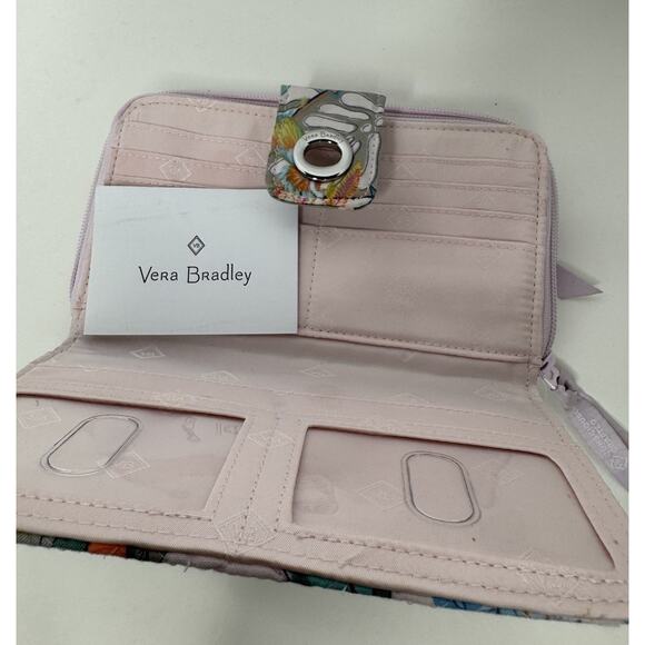 Vera Bradley New RFID Turnlock Wallet RFID Turnlock Wallet Rainforest Canopy - Picture 5 of 6